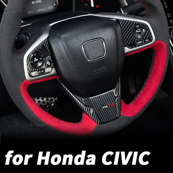 fyrir Honda Civic 10 2018 2019 2020 2021 bíl innréttingin stýri hnappinn skraut plástur breytt bíll fylgihlutir