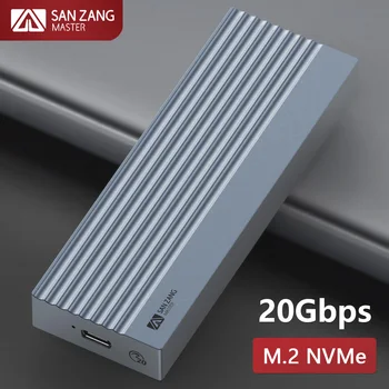SANZANG M. 2 NVMe SSD Girðing 20Gbps USB 3.0 Tegund C PCIe HD Ytri Tilfelli USB3 M 2 Geymslu Kassi Ná Föstu formi Diskinn Diskur