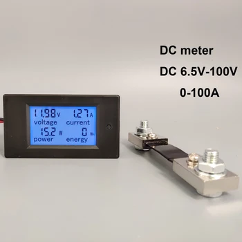 FL Voltmeter Ammeter Orku Stafræna Spenna Núverandi Metra SJÓNVÖRP með 4 í 1 ST 6.5-100V 50A100A með Saman