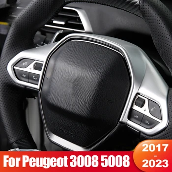 Fyrir Peugeot 3008 5008 GT 2017 2018 2019 2020 2021 2022 2023 3008GT 5008GT Bíll Stýri Hnappinn Spjaldið Snyrta Ná Fylgihlutir
