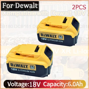 DeWalt 18V 6.0 AH 100% Upprunalega fyrir DeWalt endurhlaða verkfæri máttur rafhlöðu með LED Li-Jón skipti DCB205 DCB204-2