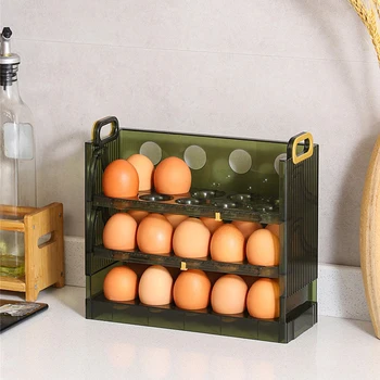 Nýja Egg til Geymslu Box fyrir Ísskáp Getur Verið til Baka Þrjú Lög á 30 Egg Plast Heim Eldhúsinu Egg Bakka Margar-lag Egg Rekki