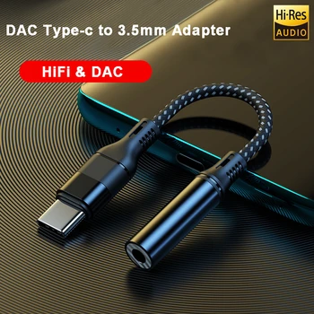 HIFI DAC Heyrnartól Magnari USB Tegund C að 3,5 Heyrnartól Jack Hljóð millistykkið Stafræna Tengd DE Breytir fyrir RK S21 S20+