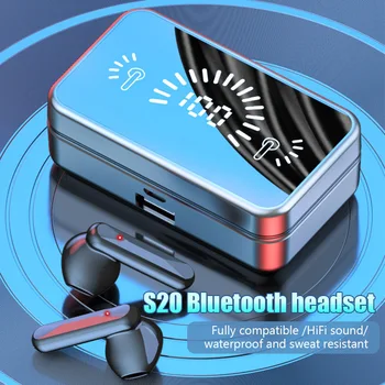 S20 TWS Bluetooth heyrnartól Snerta Stjórn LEITT Sýna með Mic Bluetooth Heyrnartól Loft Pro Heyrnartól y50