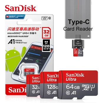 Upprunalega Sandur 1 Minniskort 256GB 128GB 64GB 100MB/S 32GB Ör ábendingar kort Class10 T-1 Flash Smásjá TF/ÁBENDINGAR Tegund-C