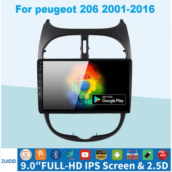 Fyrir Peugeot 206 2001 - 2016 Útvarpinu Margmiðlun Spilara Siglingar GPS Nei 2 din 2din DVD Android 10
