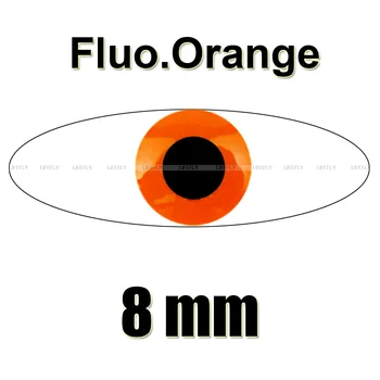 8mm 3D FL.Appelsínugulur / Heildsölu 600 Mjúkur Mótað 3D Fiskur Augu, Fljúga Binda, Jig, Tálbeita að Gera