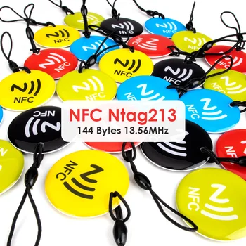 3pcs/5pcs Vatnsheldur NFC Merki Friðhelgi Ntag213 13.56 MHz Nef Kort BYGGIR 144 Bæti BYGGIR Skapi Með Reipi Um Allt NFC Virkt Símann
