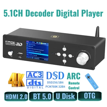 DTSHD Dolby Endur 5.1 LL Hljóð Tengd 51 4K HDMI2.0 Breytir Bluetooth 5.0 móttakari þinni DSD 384KHz32BIT DAC HRING TÖLVU USB PRICE Millistykkið