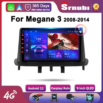 Srnubi Android 11 Útvarpinu fyrir Renault Megane 3 Fluence 2008-2014 Margmiðlun 2Din 4G WIFI GPS Siglingar Carplay DVD Höfuð Eining