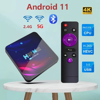 H96 max Android 11 Klár TV Kassi 4K Hd Klár Rödd Setja Ofan 5G Wifi Bluetooth Móttakara Spilari HDR USB3.0 4G 32Gb 64Gb Tv Kassi