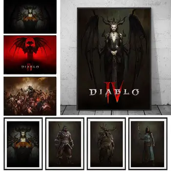 Diablo IV HD Leikur Veggspjald Lilith Prenta Heimavist Heim Innréttingarnar Vegg List Myndir í Herbergi Svefnherbergi Striga Málverk
