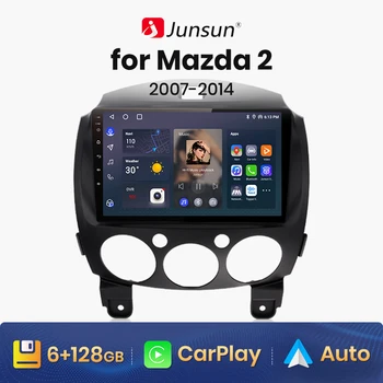 Junsun V1 AI Rödd Þráðlaust CarPlay Android Farartæki Útvarp fyrir MAZDA 2 Mazda2 2007-2014 4G Bíl Margmiðlun GPS 2din autoradio