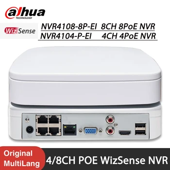 Dahua NVR NVR4104-P-EI NVR4108-8P-EI Uppfærsla á NVR4104-P-4KS2/L 4ra rása 8CH Onvif 4PoE 8PoE H. 265 WizSense Net upptökuvél