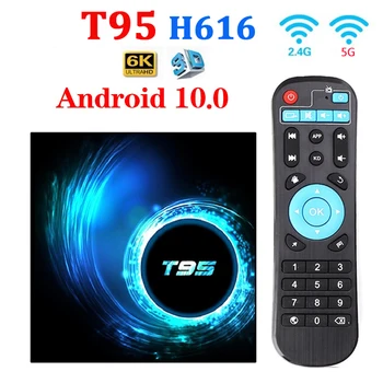 Upprunalega T95 android tv kassi bluetooth 5.0 2,4 g & 5g Wifi 128g 3D Voice16g 32gb 64gb 4k Fjóra Algerlega Sett-Efst Spilari