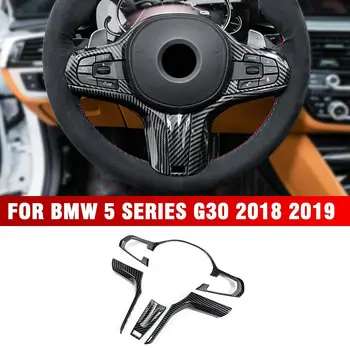 Fyrir BMW X3 5 Röð G30 2018 2019 koltrefjum Stíl I Innri Stýri Snyrta Ná Hnappinn Ramma Límmiða Skraut