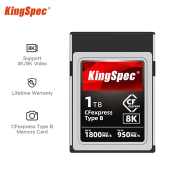 KingSpec CFexpress Minniskort 128g 256GB 512GB 1TB SAMANBER Tjá PCIe 3.0X2 Gerð B Minni fyrir Stafræna SIR Myndavél HRÁTT 4K 8K Vídeó