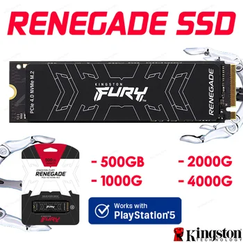 Kingston FURY Renegade 500GB 1TB 2TB 4TB SSD PCIe Gen 4.0 NVMe M. 2 Vinnur með PS5 Föstu formi Diska Nýja Fljótur Skipum