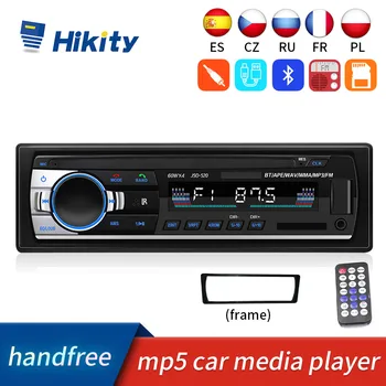 Hikity 1 DIN Bíl Útvarp Automotivo Bluetooth Autoradio MP3-Spilara JSD-520 Stafræna Hljóð FM Tónlist Hljómtæki Móttakara Fjarstýringu